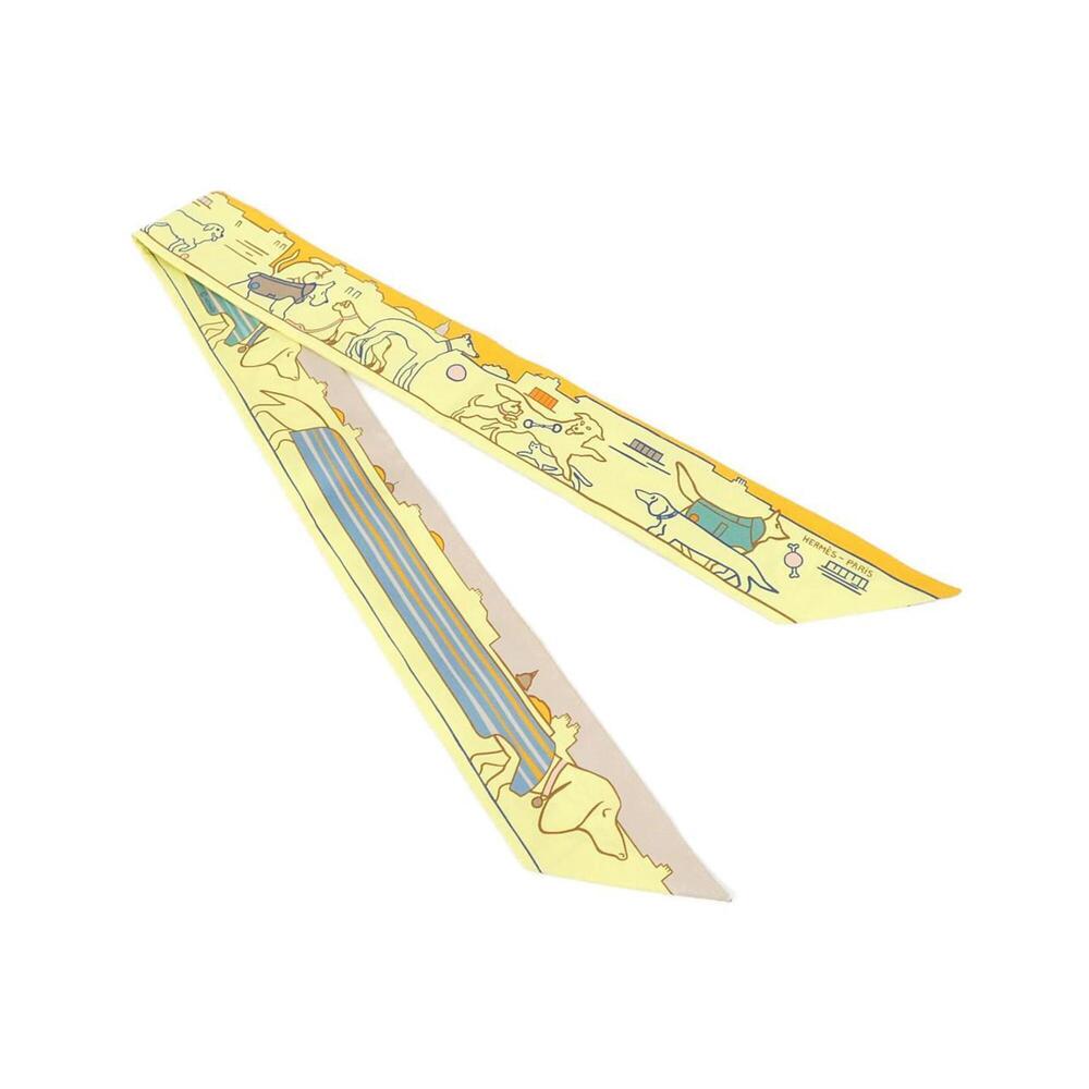 Hermes LES CHIENS PARISIENS Twilly 064116S Scarf Muffler